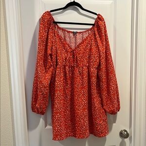 Wild Fable Red and White Floral Dress